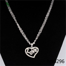 China silver crystal sex love letter heart charmed necklace N90296 manufacturer