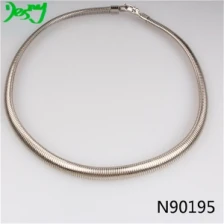 China silver fashion jewelry brass fexible chain choker necklace N90195 manufacturer