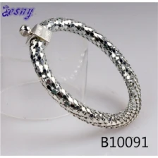 China silver jewelry brand name letter snake skin bracelet B10091 manufacturer