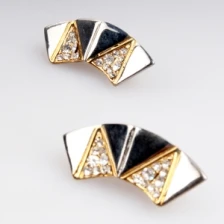 Çin silver triangle shaped cheap fancy clip on earrings E30032 üretici firma