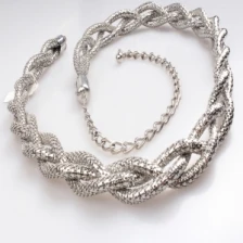 الصين silver western braided fancy snake chain belt BT60004 الصانع