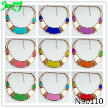 China simple design shape gold crystal statement necklace N90110 manufacturer