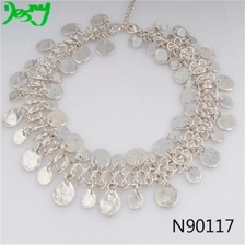 China trendy silver fashion coin charms shourouk statement necklace manufacturer