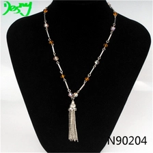 China vintage boutique beaded tassel chains pendant necklace N90204 manufacturer