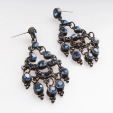 Çin vintage gypsy peacock rhinestone feather earrings E30070 üretici firma