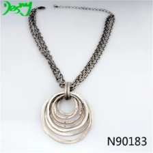 China vintage infinity circles silver pendant necklace N90183 manufacturer