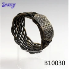 China vintage magnetic copper flower twisted wire bangle B10030 manufacturer