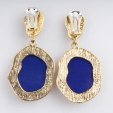 الصين wholesale animal shaped colorful gemstone clip on earrings E30023 الصانع