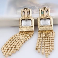 Çin wholesale animal shaped crystal drop clip on earrings E30003 üretici firma