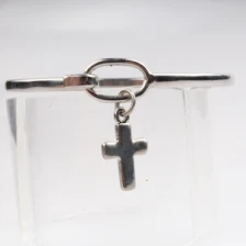 Çin wholesale cheap silver sideways cross bracelet B10148 üretici firma