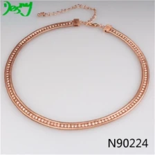 China wholesale fashion rhinestone rose gold chain jewelry N90224 manufacturer