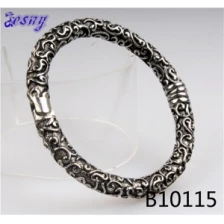 China wholesale vintage engraved flower magnetic health bracelet B10115 manufacturer