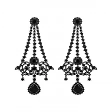 China 2017 Fashion personality environmental copper alloy stud earrings,earings for women , new latest earring designs long alloy chain earrings earrings women manufacturer