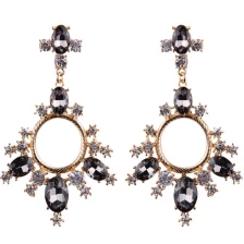 China 2018 European  Exaggerated Crystal Circle Women Drop Earring Elegant Earring Jewelry as Gift for ladies manufacturer