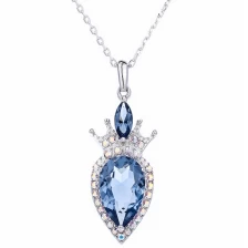 China 2018 Latest Women Jewelry 925 Sterling Silver Necklace Pendant with Bule Gemstone Hersteller