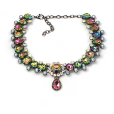 China 2018 New European and American style multi-colored wedding party gift drop necklace for women Hersteller
