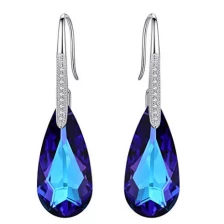 China 925 Sterling Silver Crystals Teardrop Hook Dangle Earrings Wholesale in China manufacturer