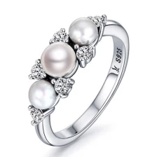 porcelana 925 Sterling Silver Gorgeous Love Freshwater Pearl Ring for Women Wedding Jewelry Manufacturer fabricante