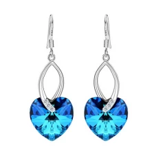 China 925 Sterling Silver Love Heart French Hook Dangle Earrings Birthday Anniversary Gifts for Women Mom Wife manufacturer