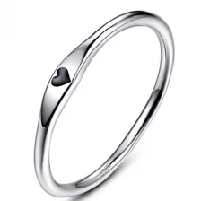 porcelana 925 Sterling Silver Simple Carve Heart Wedding Promise Ring Factory China fabricante