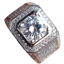 porcelana Atmospheric alloy diamond-studded silver ring fabricante