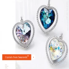 China Custom Crystals Jewelry 925 Sterling Silver Heart Pendant Necklace Supplier Shenzhen manufacturer
