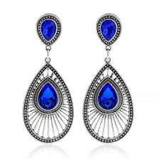 China Europe and America water drops retro hollow personality jeweled wild earrings manufacturer