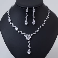China Fashion AAA CZ Zircon Necklace Earring Jewelry Sets for Women manufacturer