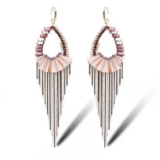 China Fashion China Bijoux Charming Lady Bohemian style Fantastic Tassels Earrings Handmade Party Wear Jewelry Designs supplier china For Women manufacturer