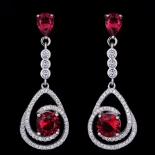 porcelana Fashion Colorful Diamond 925 Pure Sliver Drop Diamond Earring Supplier from China fabricante