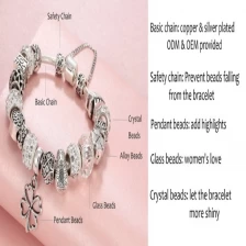 China Fashion Jewelry European Silver Plated Bead Bracelet for Women manufacturer