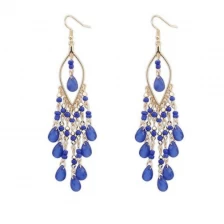 porcelana Fashion Women Long  Beaded Ear Stud Hook Dangle Earrings Jewelry Multi Color for Wemen Choose As Gift fabricante