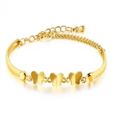 porcelana Fashionable  Jewelry Copper 18k Gold Color Plain Bracelet Manufacturer China fabricante