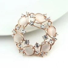 China Gold-plated Flower Cheap Wholesale Crystal Rhinestone Opal Bulk Brooch Jewelry Innovations Jewelry Gift manufacturer