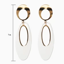 China High Quality Gold Plating Zinc Alloy Elliptic Earrings for Woman manufacturer