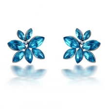 porcelana Versión en Coreano de los nuevos pendientes de cristal austriaco ojos de caballo pendientes de flores al por mayor pendientes de oro blanco fabricante