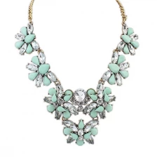 China Large acrylic bead necklace clear fashion crystal necklace mint vogue accessories young lady necklaces manufacturer