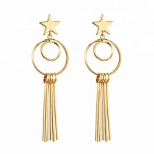 China Low MOQ Fashion Alloy Long Tassel Drop Earrings Wholesale manufacturer