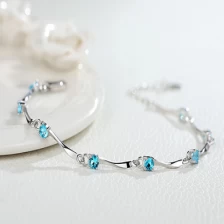 China Low MOQ Woman 925 Silver Gemstone Bracelet Supplier from China manufacturer