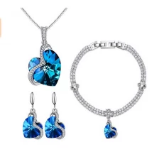China Necklace Earrings Tennis Bracelet 18K White Gold Plated Wedding Jewelry Set Supplier China Hersteller