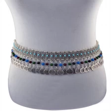 China New Fashion Belly Chain Coin Tassel Silver Plated Waist Dance Body Chain Jewelry manufacturer