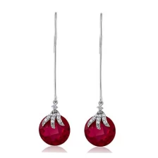 China New Style Blue Sapphire 925 Sterling Silver Dangle Earrings For Women manufacturer