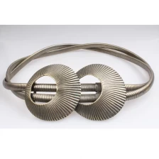 China New design elastic goose throat chain fashion 18k gold bronze plating metal belt amazon stretch shell waist belt fashion costume metal belt supplier manufacturer