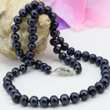 China Newest Black Freshwater Pearl Necklace For Women N1072 manufacturer