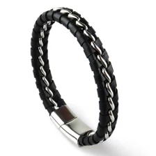 China OEM Manufacturer fashion handmade genuine leather or pu leather bracelet for men Hersteller