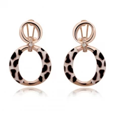 China Personalized fashion earrings simple exaggerated earrings leopard double circle retro version of the new jewelry earrings online manufacturer