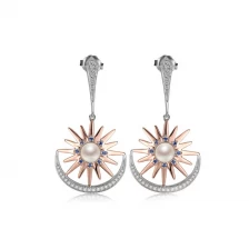 China Fashion costume jewelry made in china wholesale new style alloy pearl earring E1016 manufacturer