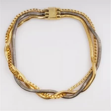 China Rose Gold vergoldet Schmuck Lieferanten, Mode Charme stieg vergoldet Halskette Hersteller