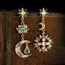 China Special Retro European Style Zinc Alloy Artificial Gemstone Earrings Manufacturer in China manufacturer