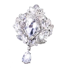 China Wedding Bridal Big Crystal Rhinestone Bouquet Brooch Pin for Women 2018 New manufacturer